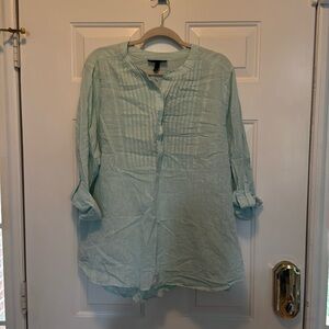 Lane Bryant linen top teal
